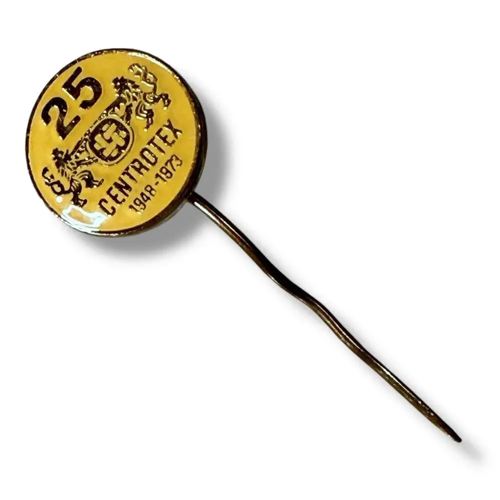 Vintage Centrotex Hat Lapel Pin Czechoslovakian Collectible 25 Anniversary 70s